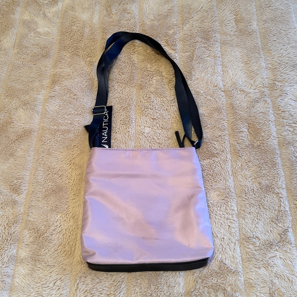 Nautica Diver Nylon Small Crossbody Bag Purse Adjustable Shoulder Strap Mauve - Picture 6 of 13